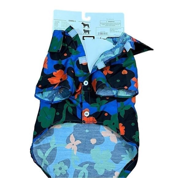 NWT Dog/Cat Velcro Short Sleeve Tropical Floral Print Shirt, Size S - Picture 3 of 4